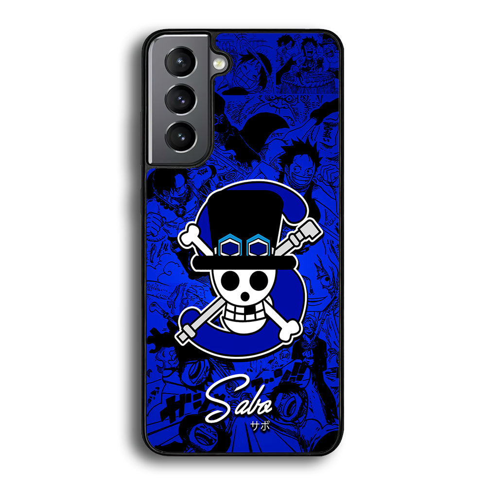 One Piece Sabo Logo Comic Samsung Galaxy S21 Case-Phone Case-Rubber Black (2D Case)-Altracase