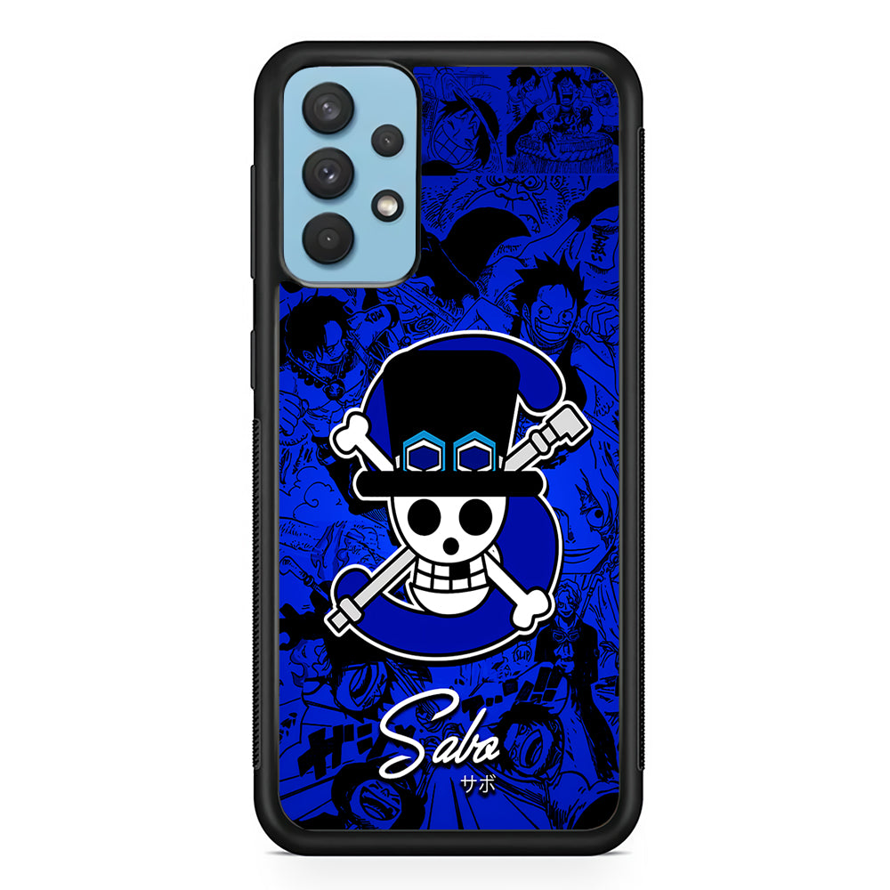 One Piece Sabo Logo Comic Samsung Galaxy A32 Case-Phone Case-Rubber Black (2D Case)-Altracase