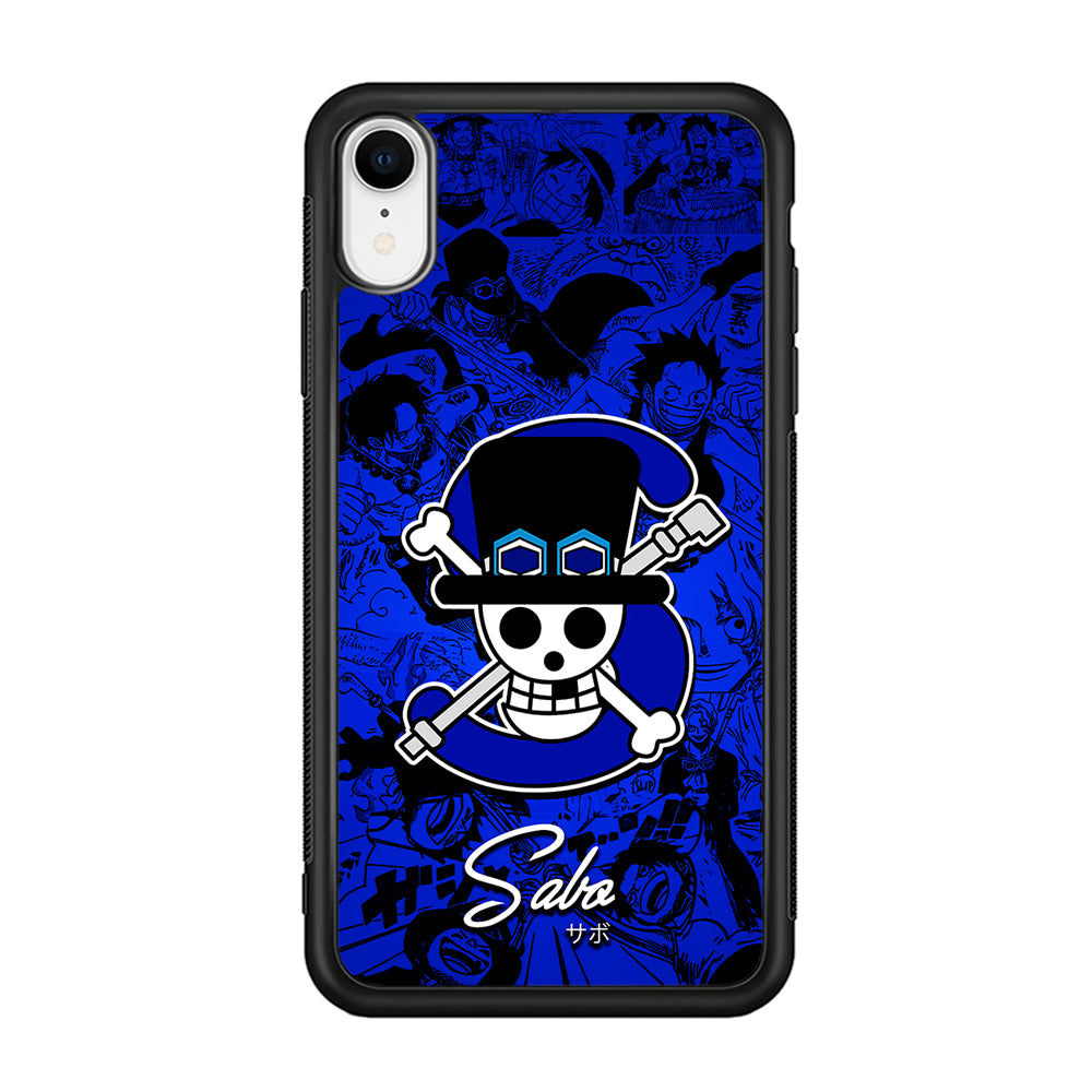 One Piece Sabo Logo Comic iPhone XR Case-Phone Case-Rubber Black (2D Case)-Altracase