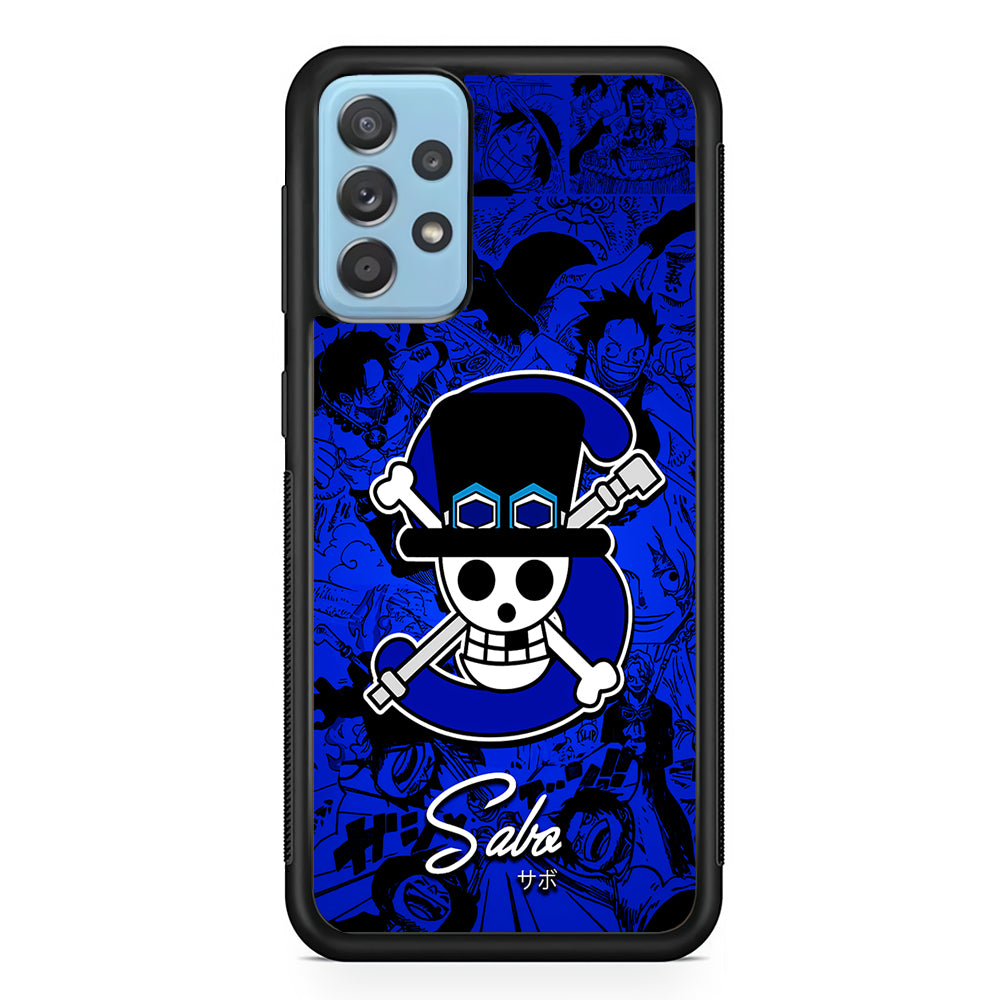 One Piece Sabo Logo Comic Samsung Galaxy A52 Case-Phone Case-Rubber Black (2D Case)-Altracase