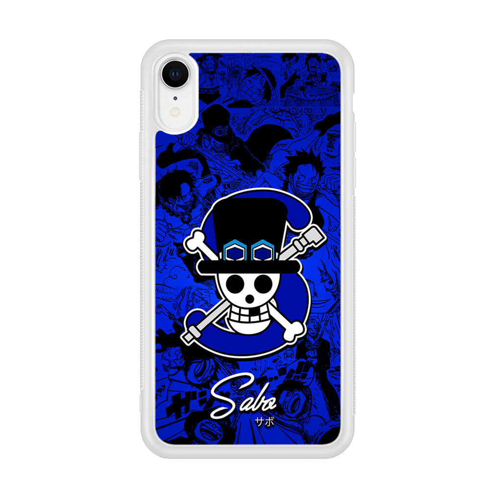 One Piece Sabo Logo Comic iPhone XR Case-Phone Case-Rubber White (2D Case)-Altracase