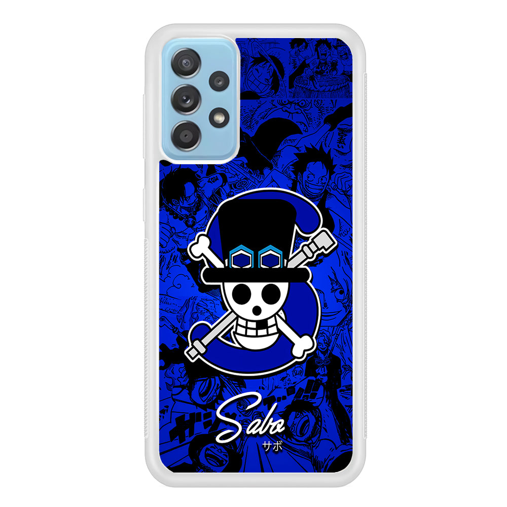 One Piece Sabo Logo Comic Samsung Galaxy A52 Case-Phone Case-Rubber White (2D Case)-Altracase