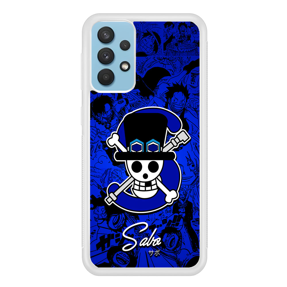 One Piece Sabo Logo Comic Samsung Galaxy A32 Case-Phone Case-Rubber White (2D Case)-Altracase