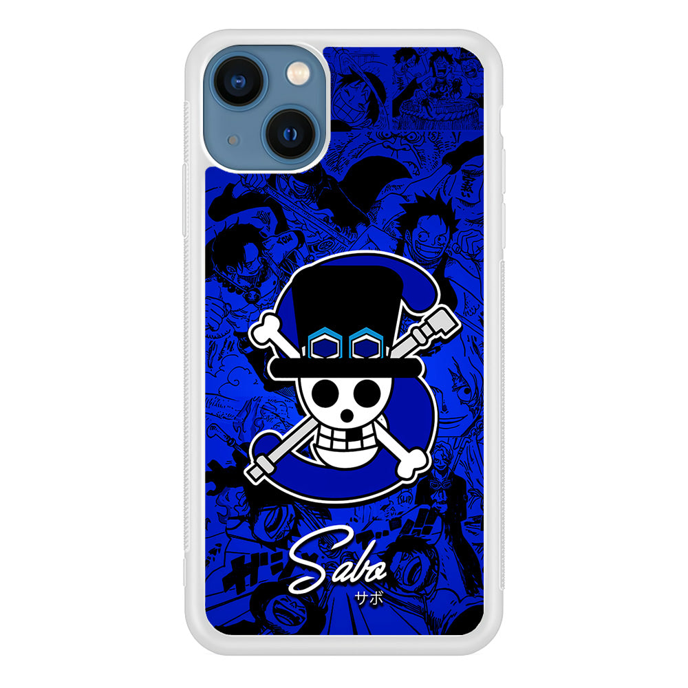 One Piece Sabo Logo Comic iPhone 13 Mini Case-Phone Case-Rubber White (2D Case)-Altracase
