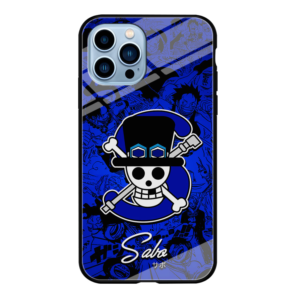 One Piece Sabo Logo Comic iPhone 14 Pro Max Case-Phone Case-Tempered Glass Case-Altracase