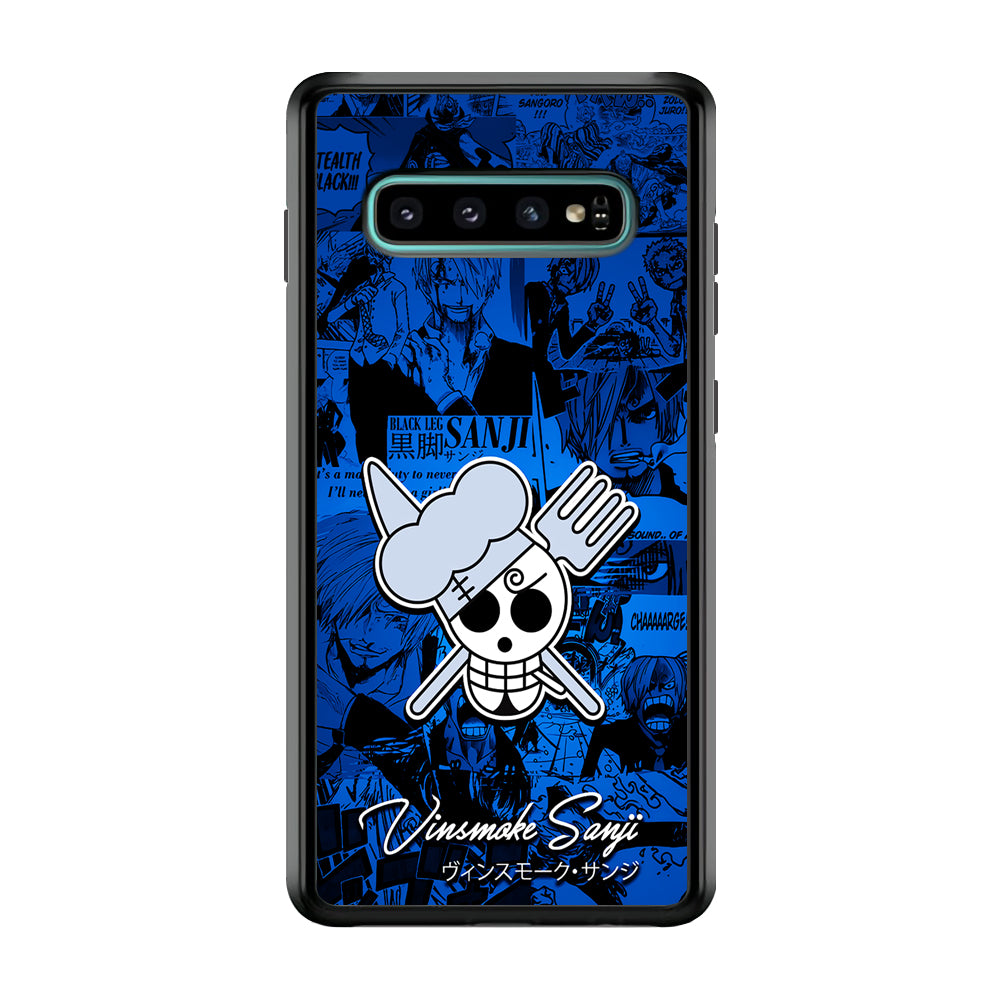 One Piece Sanji Logo Comic Samsung Galaxy S10 Case-Phone Case-Rubber Black (2D Case)-Altracase
