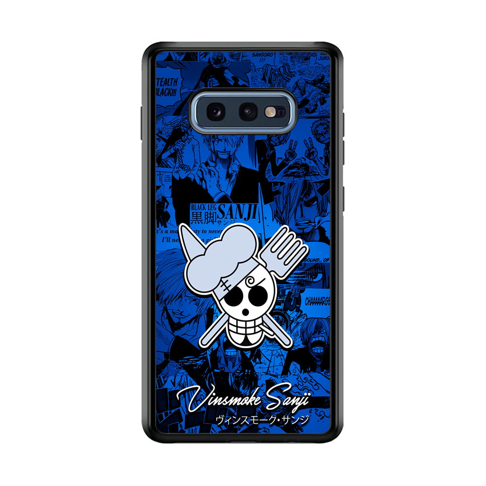 One Piece Sanji Logo Comic Samsung Galaxy S10E Case-Phone Case-Rubber Black (2D Case)-Altracase