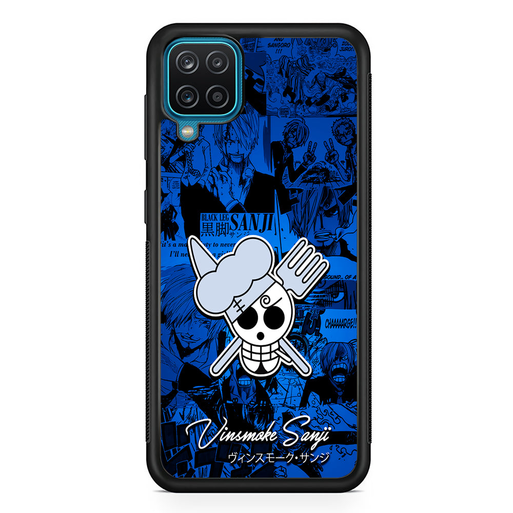 One Piece Sanji Logo Comic Samsung Galaxy A12 Case-Phone Case-Rubber Black (2D Case)-Altracase
