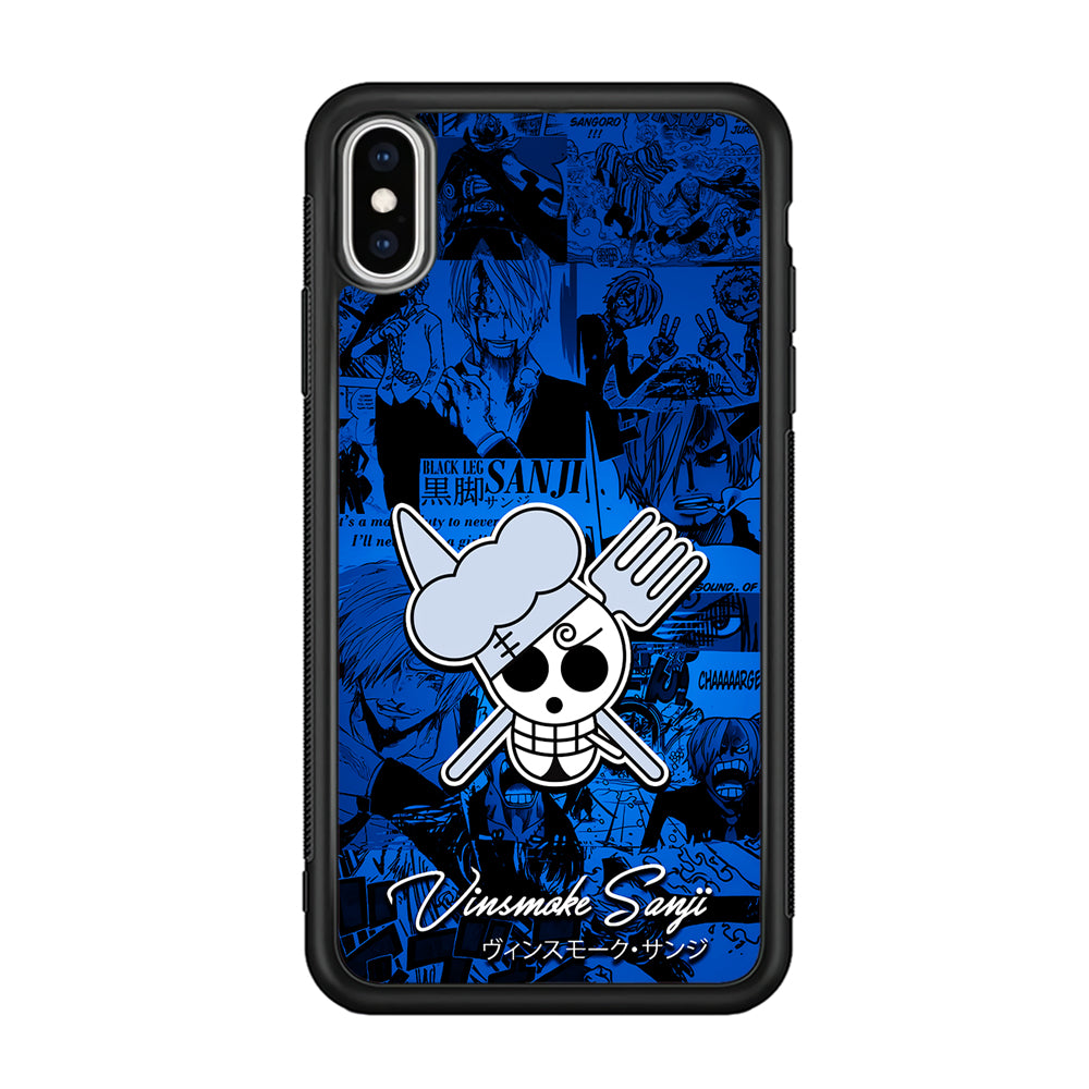 One Piece Sanji Logo Comic iPhone Xs Case-Phone Case-Rubber Black (2D Case)-Altracase