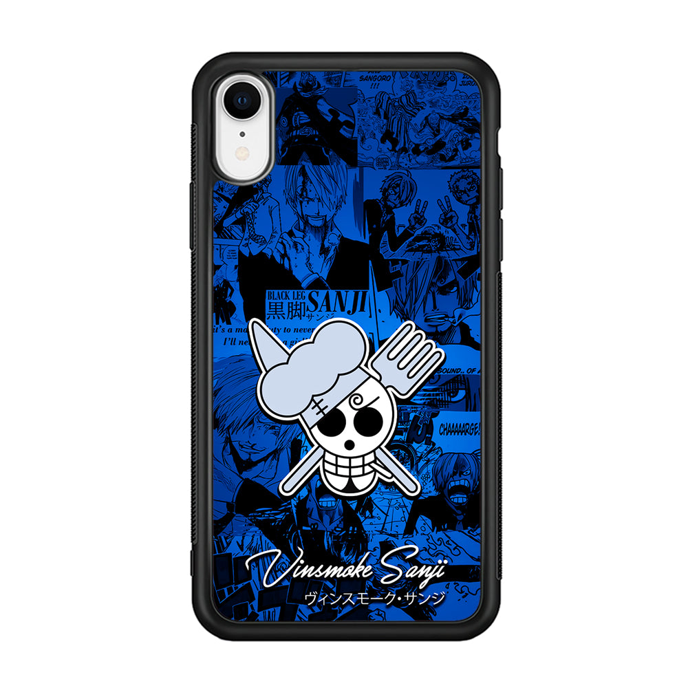 One Piece Sanji Logo Comic iPhone XR Case-Phone Case-Rubber Black (2D Case)-Altracase