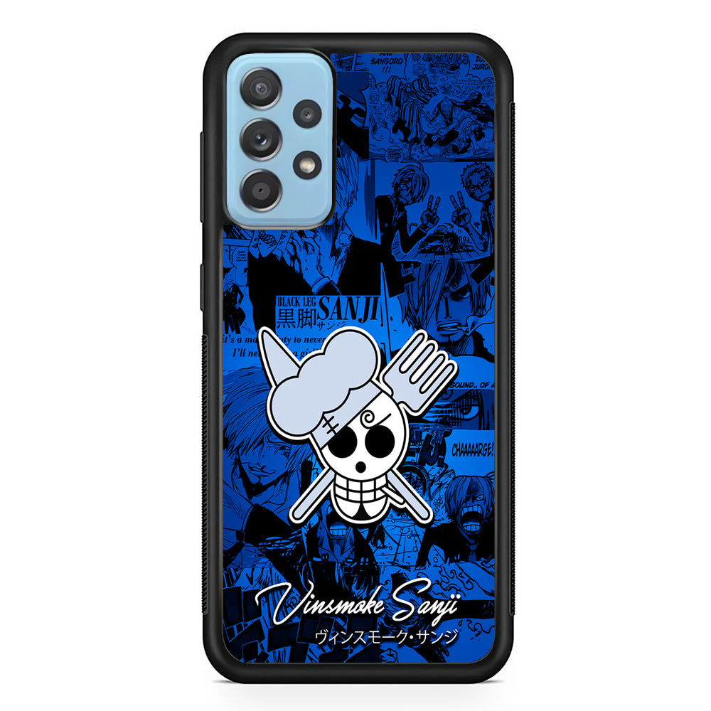 One Piece Sanji Logo Comic Samsung Galaxy A72 Case-Phone Case-Rubber Black (2D Case)-Altracase