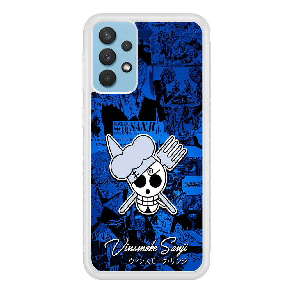 One Piece Sanji Logo Comic Samsung Galaxy A32 Case-Phone Case-Rubber White (2D Case)-Altracase