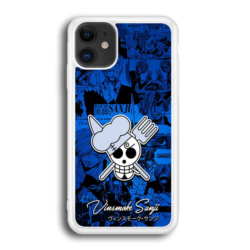 One Piece Sanji Logo Comic iPhone 12 Case-Phone Case-Rubber White (2D Case)-Altracase
