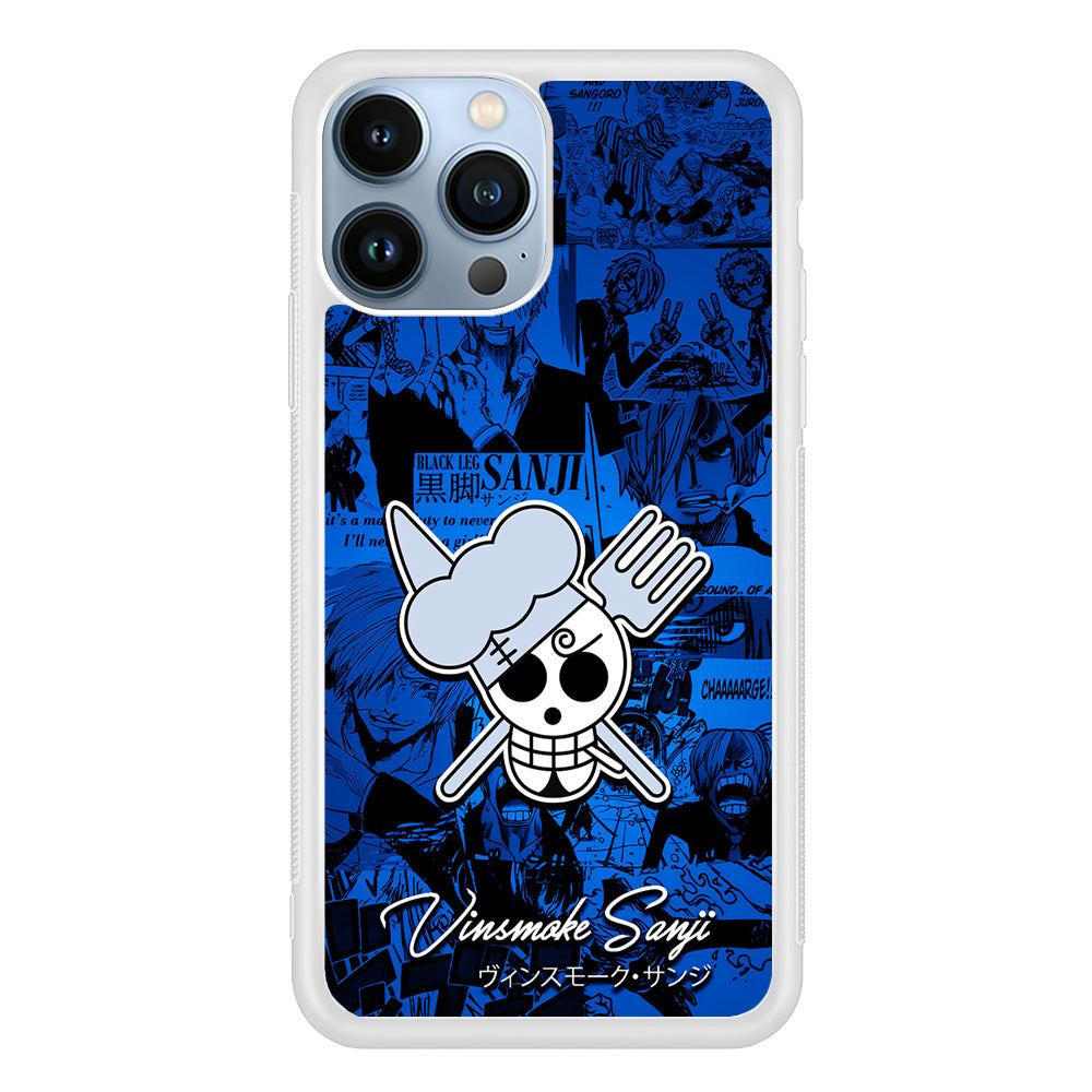 One Piece Sanji Logo Comic iPhone 15 Pro Max Case-Phone Case-Rubber White (2D Case)-Altracase