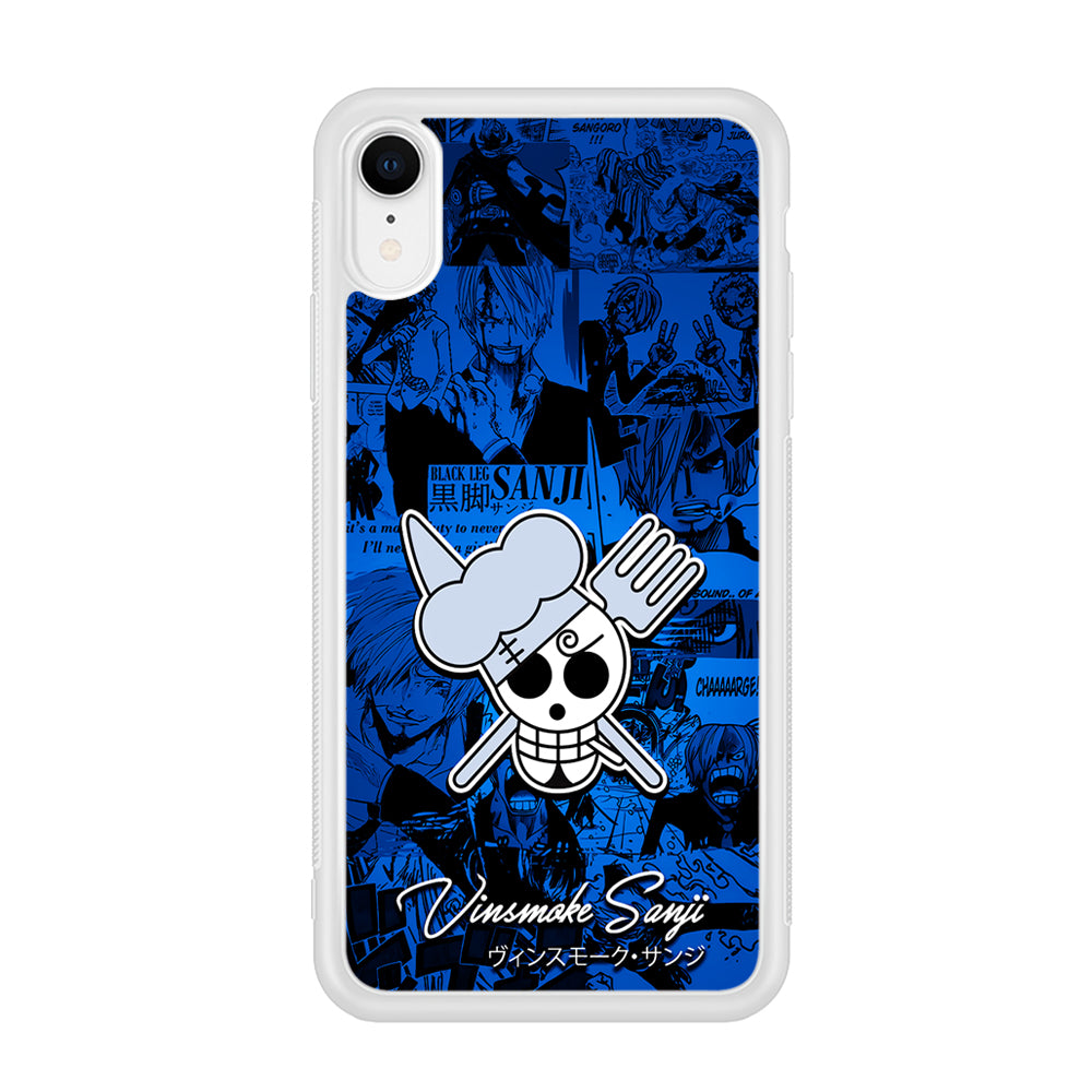 One Piece Sanji Logo Comic iPhone XR Case-Phone Case-Rubber White (2D Case)-Altracase