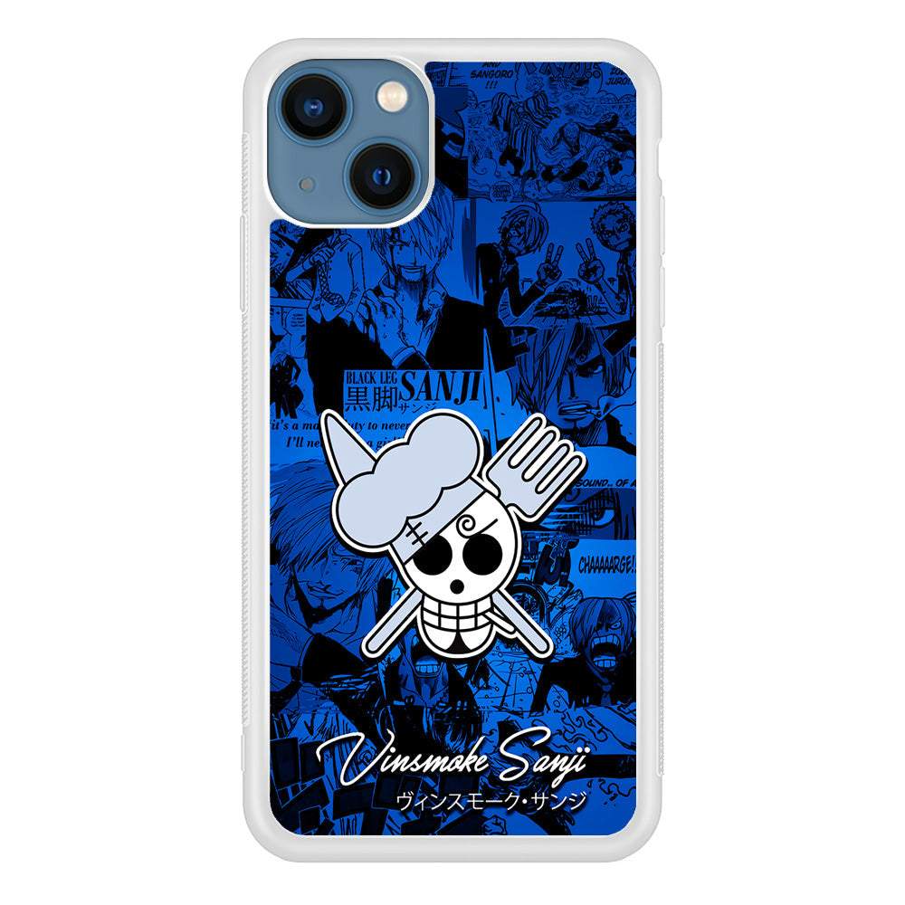 One Piece Sanji Logo Comic iPhone 14 Case-Phone Case-Rubber White (2D Case)-Altracase
