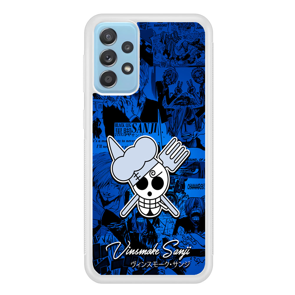 One Piece Sanji Logo Comic Samsung Galaxy A72 Case-Phone Case-Rubber White (2D Case)-Altracase