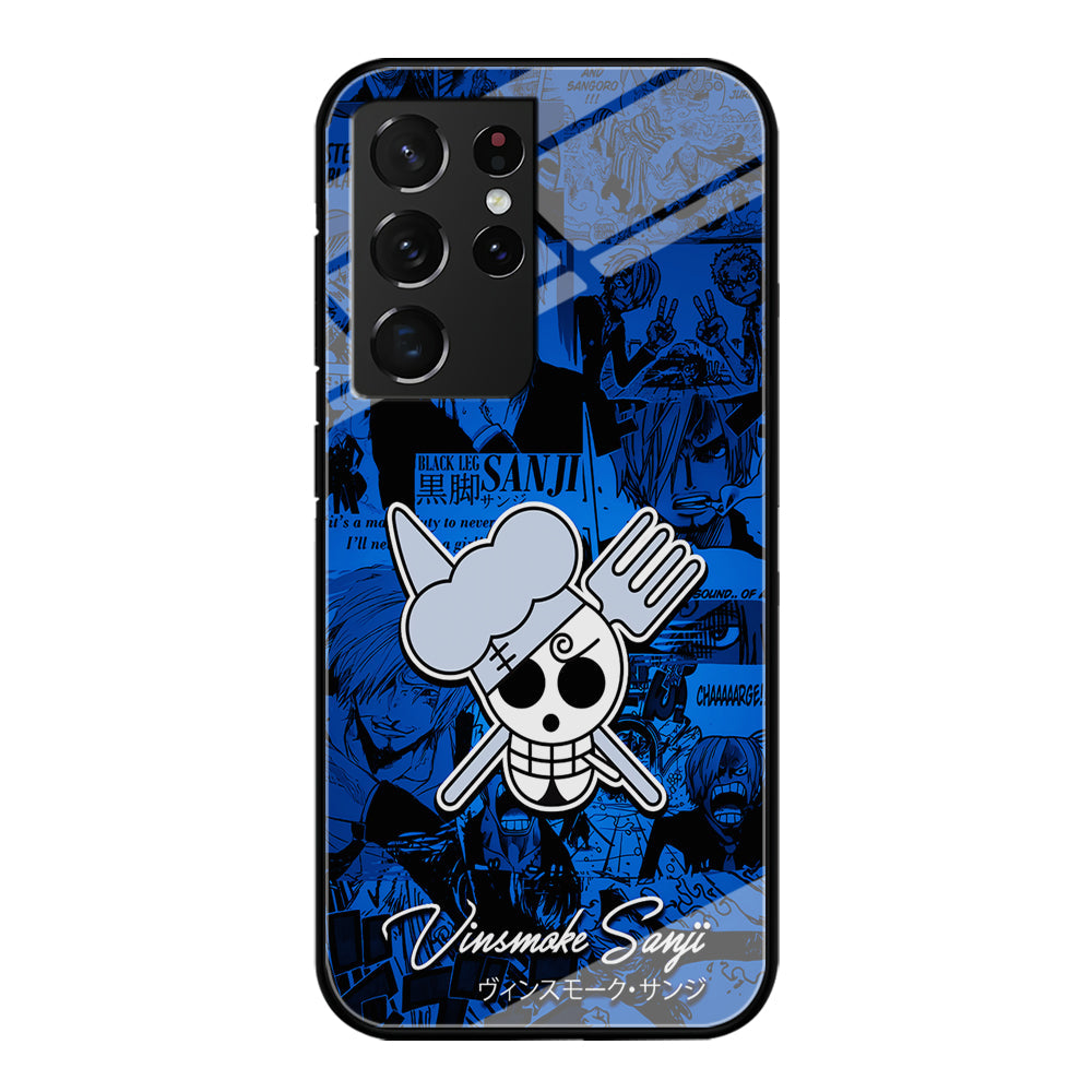 One Piece Sanji Logo Comic Samsung Galaxy S23 Ultra Case-Phone Case-Tempered Glass Case-Altracase