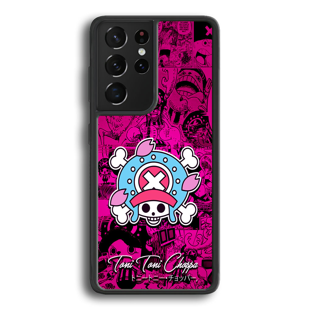 One Piece Tony Chopper Comic Samsung Galaxy S21 Ultra Case-Phone Case-Rubber Black (2D Case)-Altracase