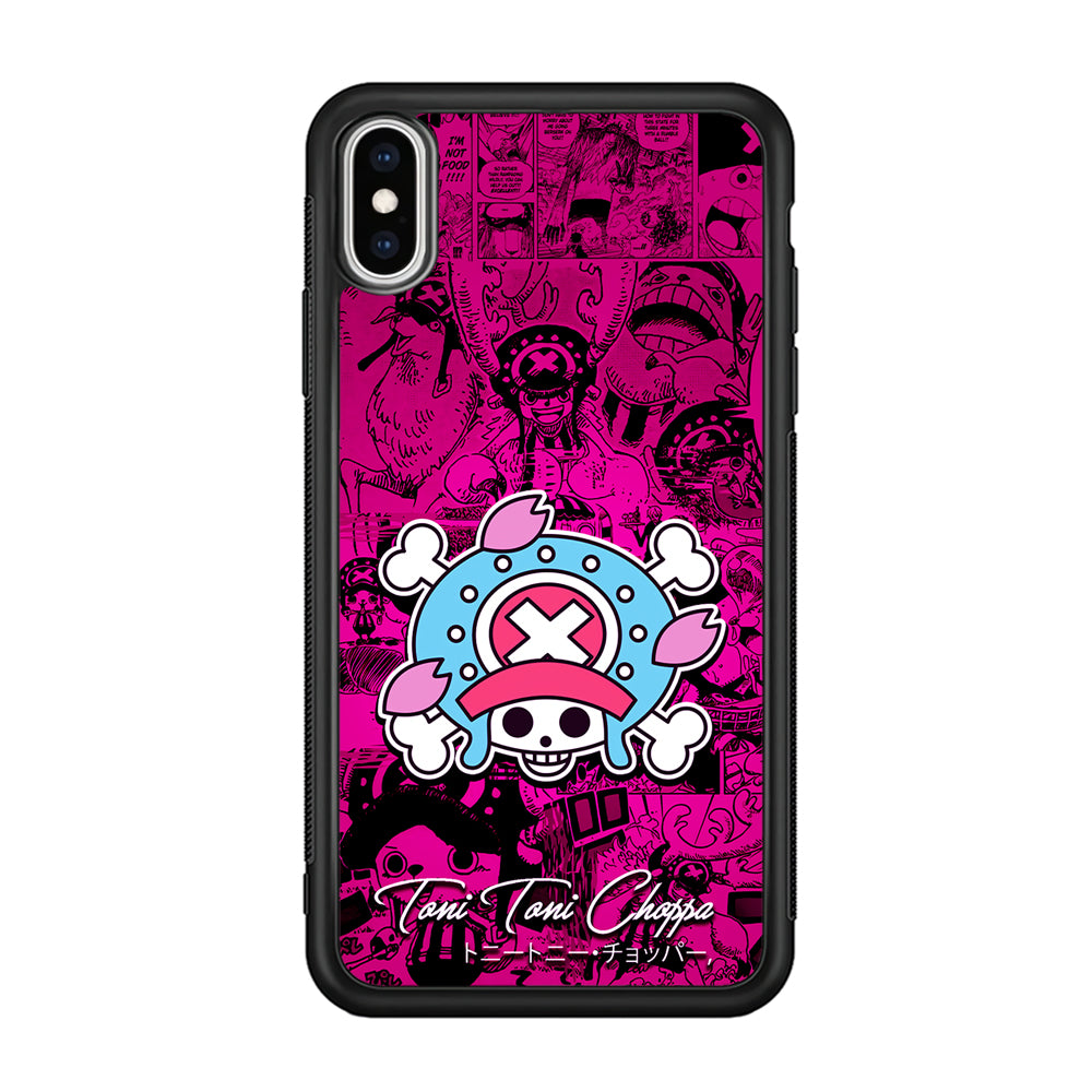 One Piece Tony Chopper Comic iPhone Xs Case-Phone Case-Rubber Black (2D Case)-Altracase