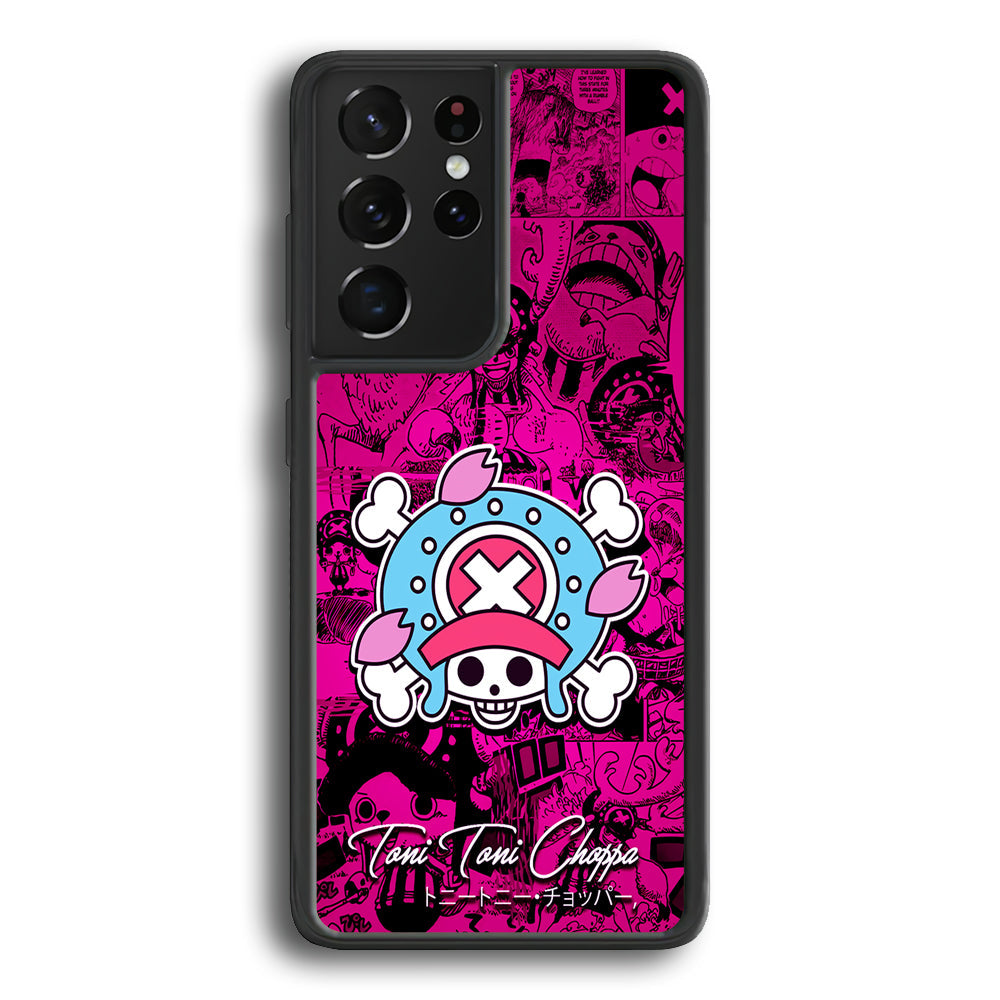One Piece Tony Chopper Comic Samsung Galaxy S24 Ultra Case-Phone Case-Rubber Black (2D Case)-Altracase