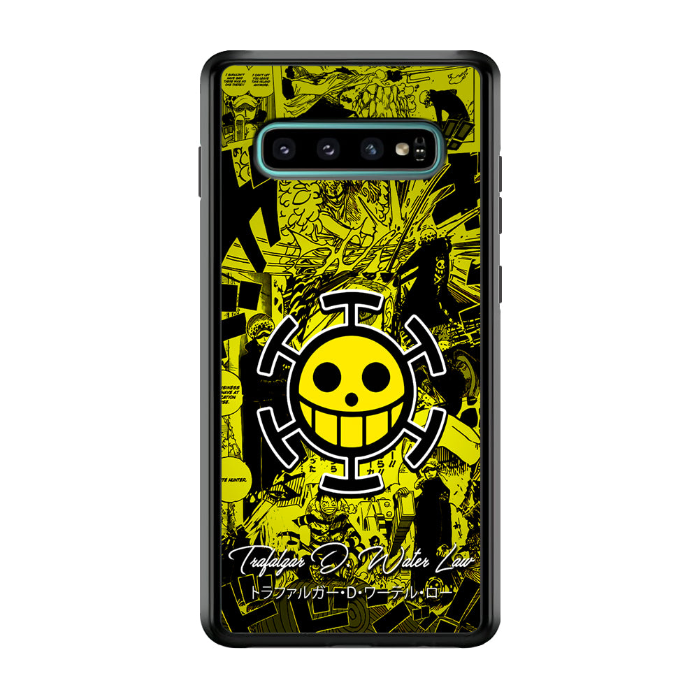 One Piece Trafalgar Law Comic Samsung Galaxy S10 Case-Phone Case-Rubber Black (2D Case)-Altracase