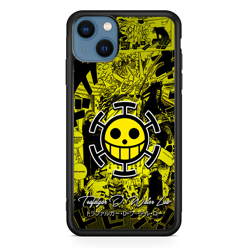 One Piece Trafalgar Law Comic iPhone 15 Case-Phone Case-Rubber Black (2D Case)-Altracase
