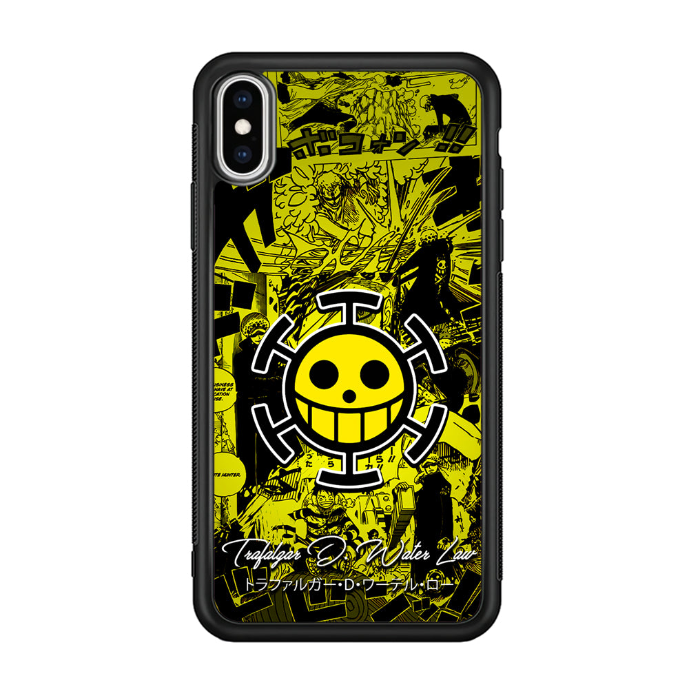 One Piece Trafalgar Law Comic iPhone Xs Case-Phone Case-Rubber Black (2D Case)-Altracase