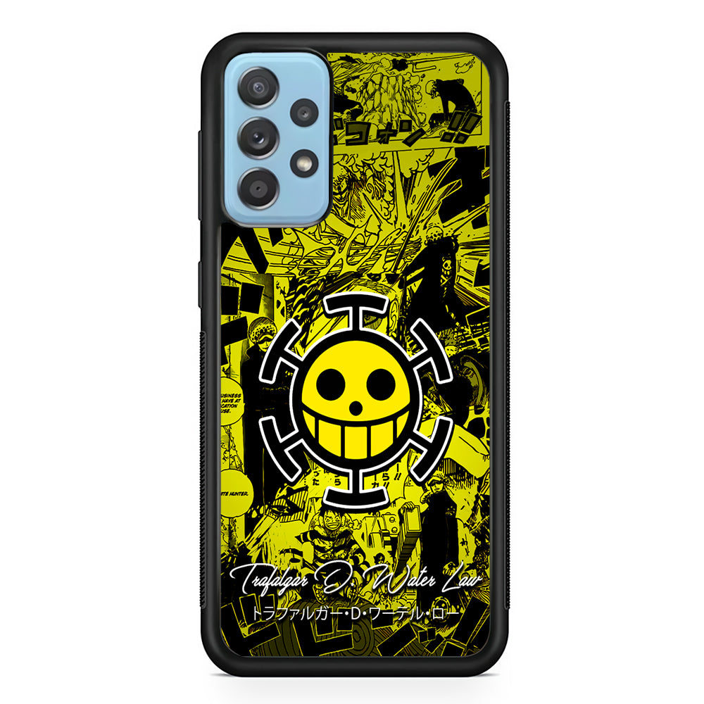 One Piece Trafalgar Law Comic Samsung Galaxy A72 Case-Phone Case-Rubber Black (2D Case)-Altracase