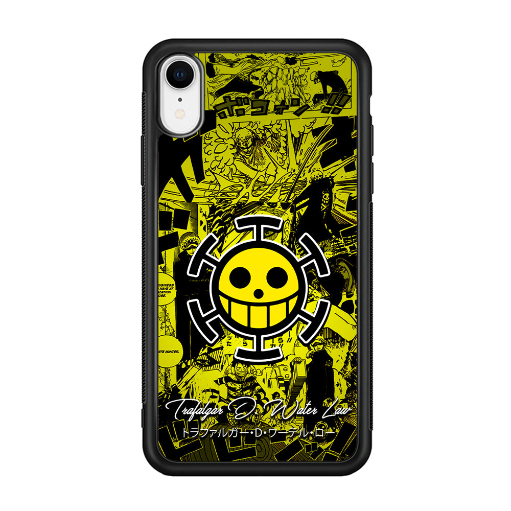 One Piece Trafalgar Law Comic iPhone XR Case-Phone Case-Rubber Black (2D Case)-Altracase
