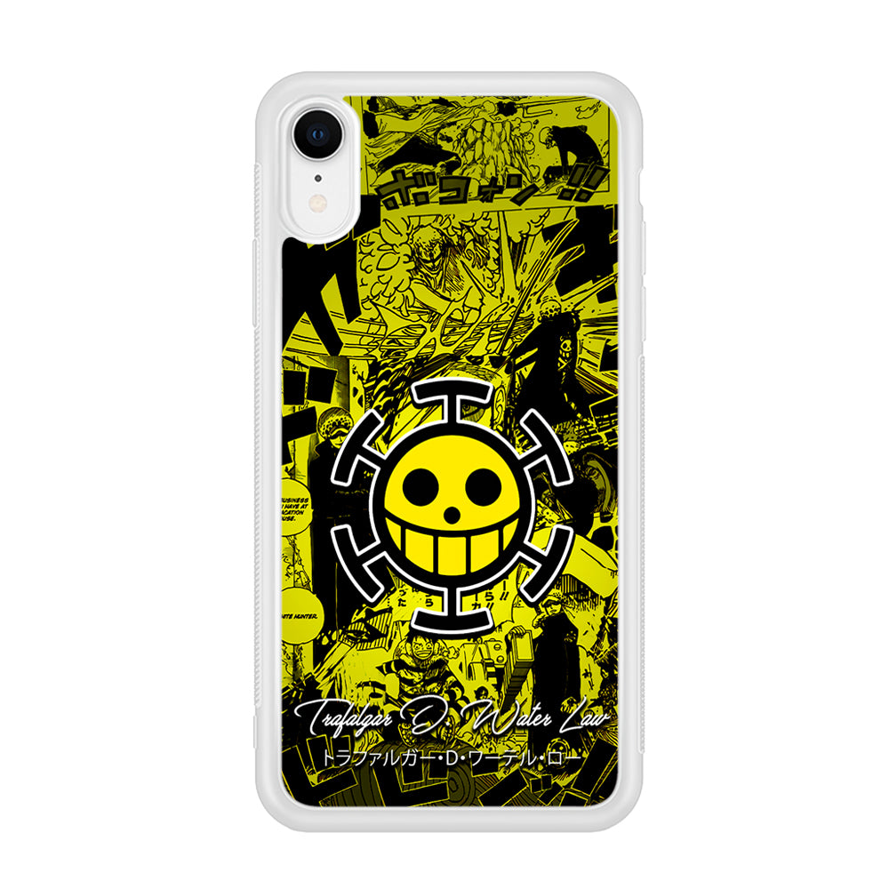 One Piece Trafalgar Law Comic iPhone XR Case-Phone Case-Rubber White (2D Case)-Altracase