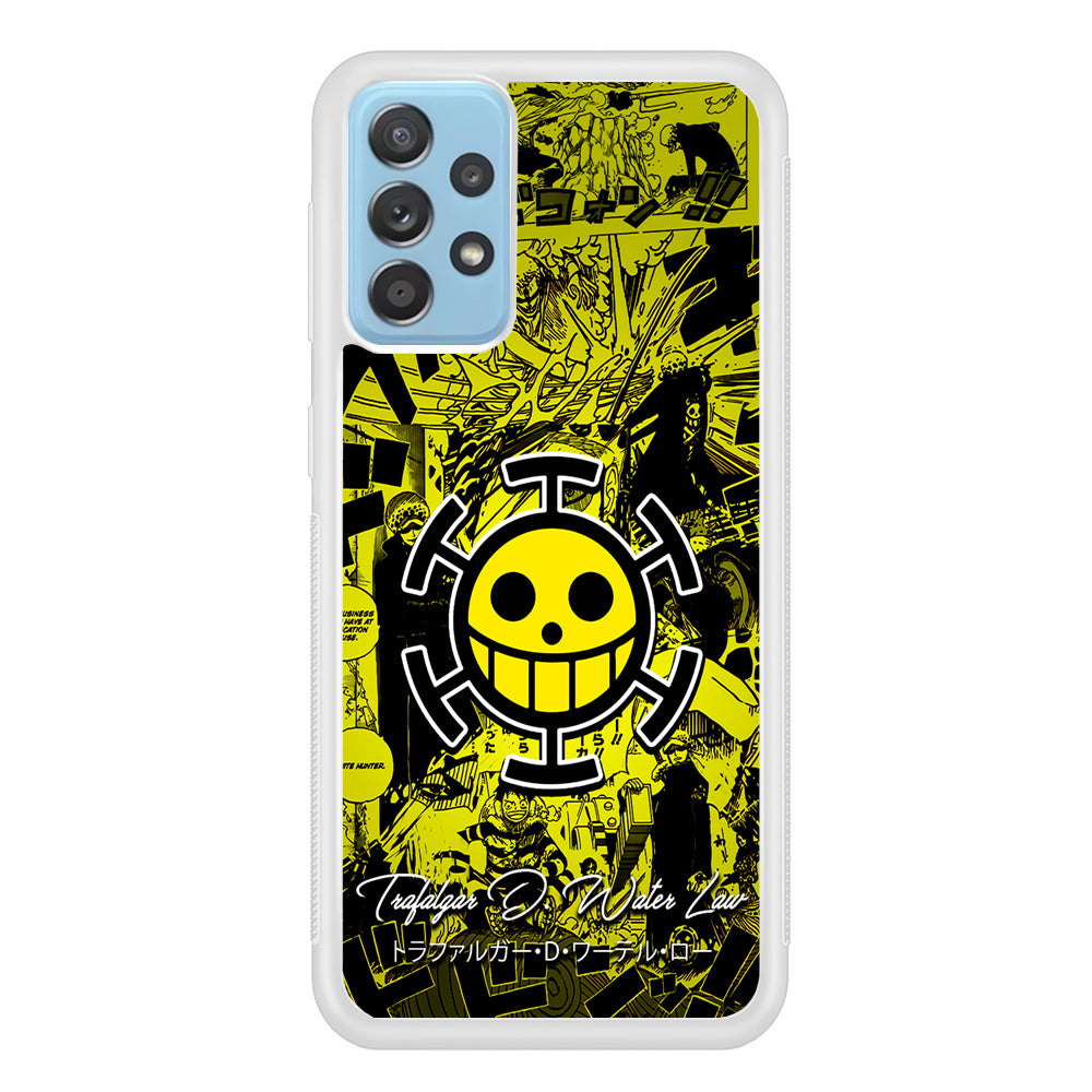 One Piece Trafalgar Law Comic Samsung Galaxy A72 Case-Phone Case-Rubber White (2D Case)-Altracase