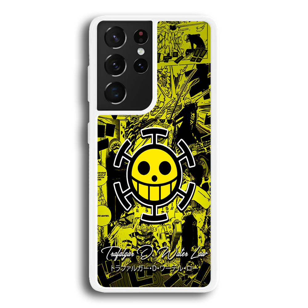 One Piece Trafalgar Law Comic Samsung Galaxy S21 Ultra Case-Phone Case-Rubber White (2D Case)-Altracase