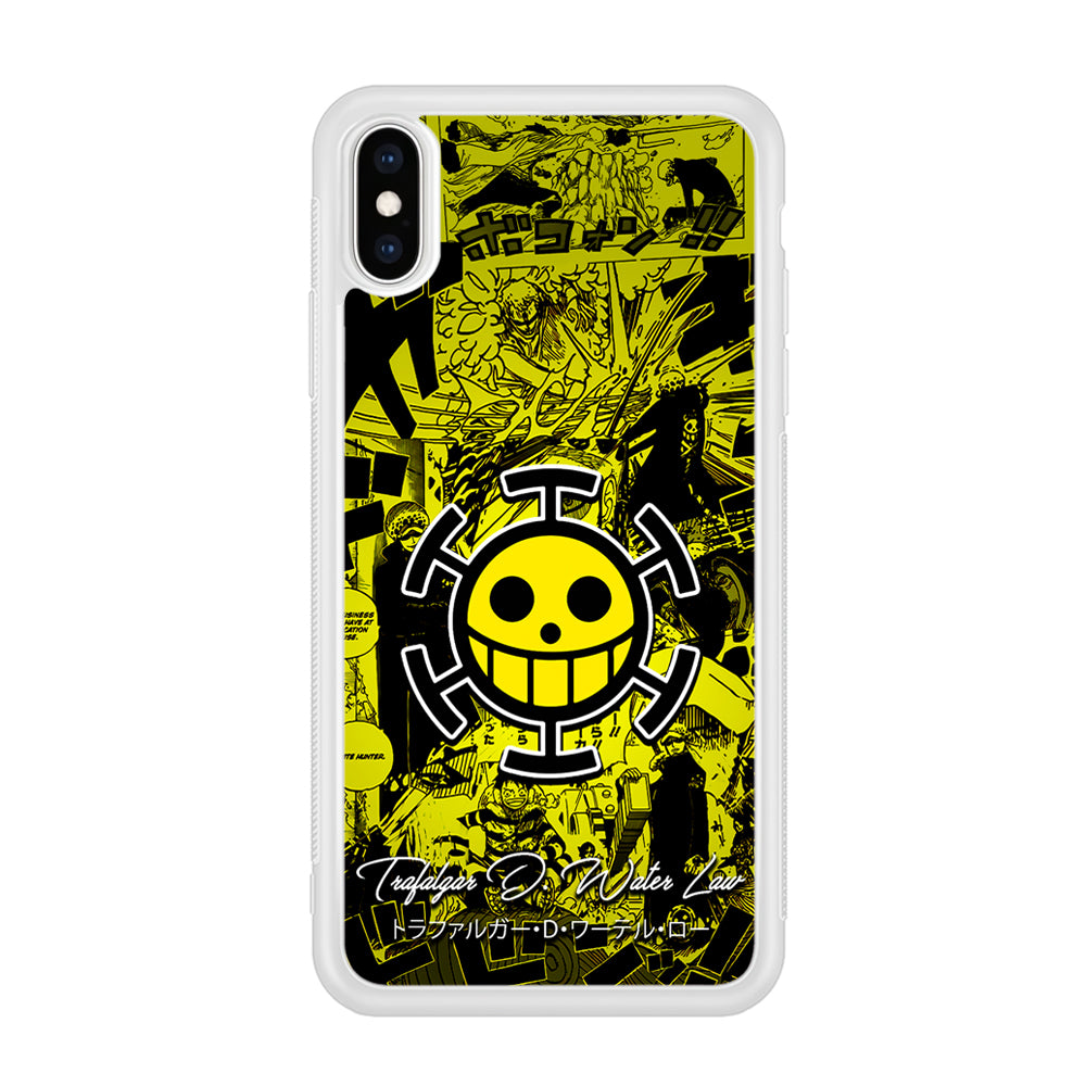 One Piece Trafalgar Law Comic iPhone Xs Case-Phone Case-Rubber White (2D Case)-Altracase