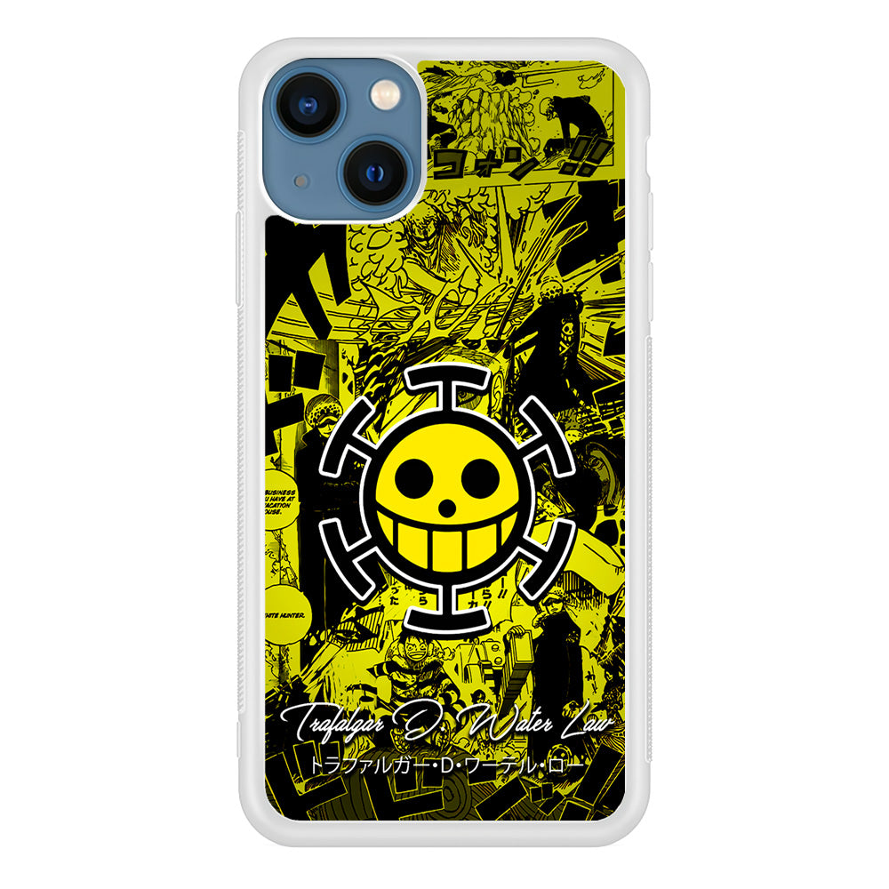 One Piece Trafalgar Law Comic iPhone 13 Mini Case-Phone Case-Rubber White (2D Case)-Altracase