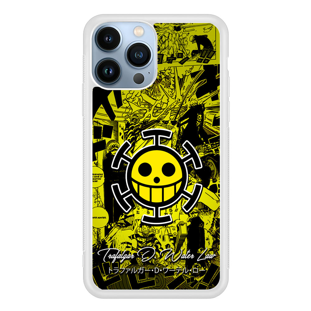 One Piece Trafalgar Law Comic iPhone 13 Pro Max Case-Phone Case-Rubber White (2D Case)-Altracase