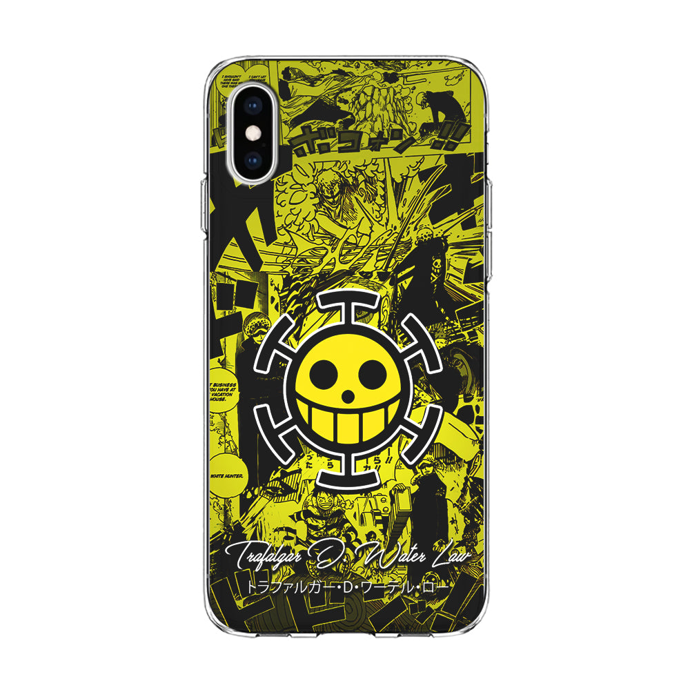 One Piece Trafalgar Law Comic iPhone Xs Case-Phone Case-Clear Soft Case-Altracase