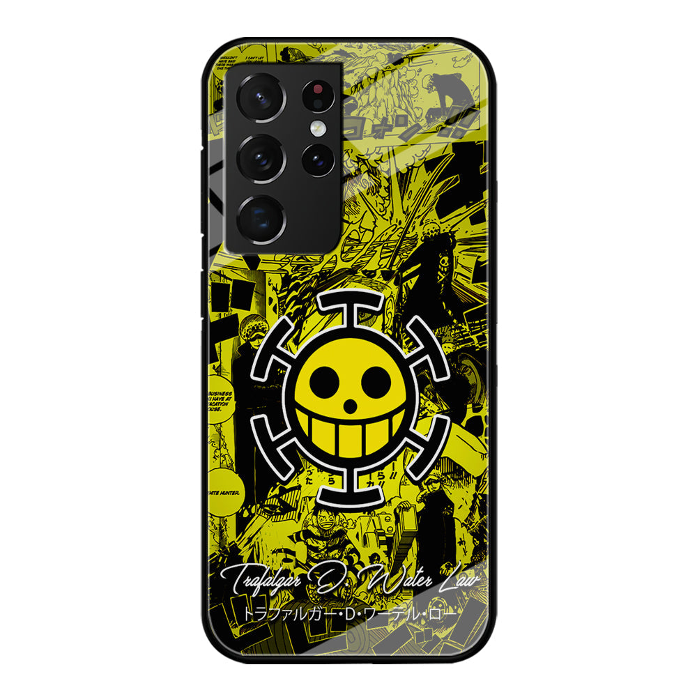 One Piece Trafalgar Law Comic Samsung Galaxy S24 Ultra Case-Phone Case-Tempered Glass Case-Altracase