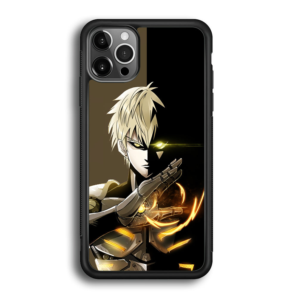 One Punch Man Genos Cyborg iPhone 12 Pro Max Case-Phone Case-Rubber Black (2D Case)-Altracase