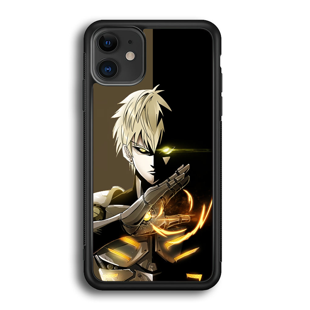 One Punch Man Genos Cyborg iPhone 12 Mini Case-Phone Case-Rubber Black (2D Case)-Altracase