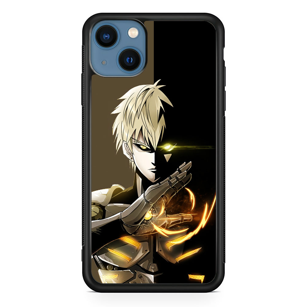 One Punch Man Genos Cyborg iPhone 13 Mini Case-Phone Case-Rubber Black (2D Case)-Altracase
