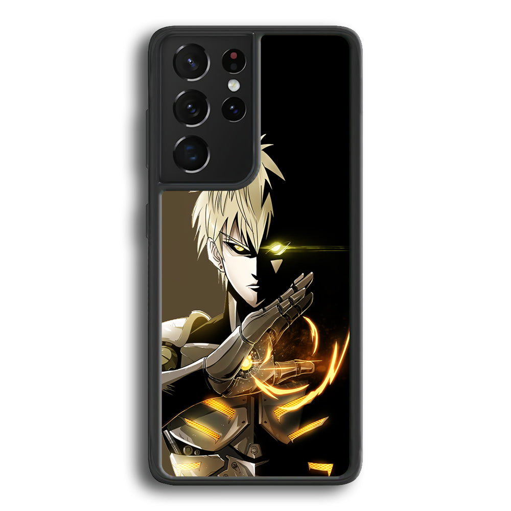 One Punch Man Genos Cyborg Samsung Galaxy S21 Ultra Case-Phone Case-Rubber Black (2D Case)-Altracase