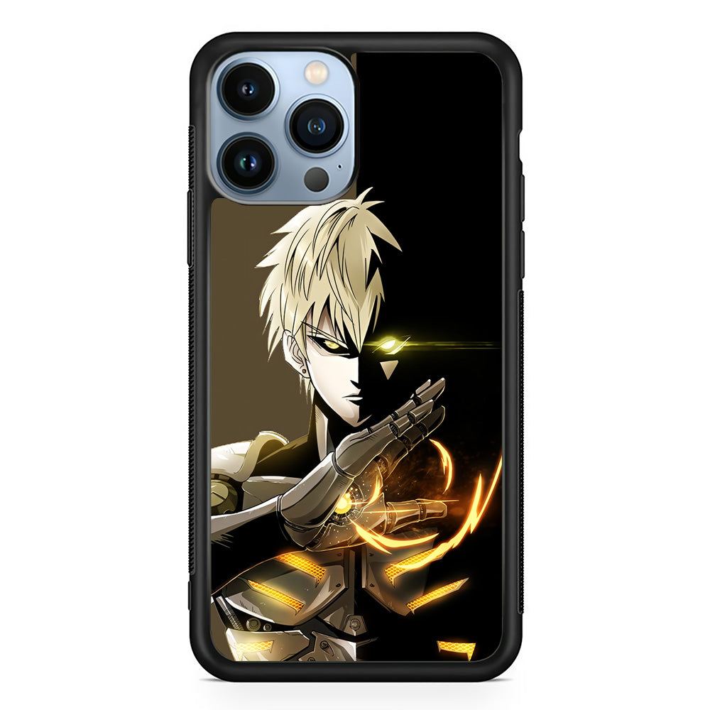 One Punch Man Genos Cyborg iPhone 14 Pro Case-Phone Case-Rubber Black (2D Case)-Altracase