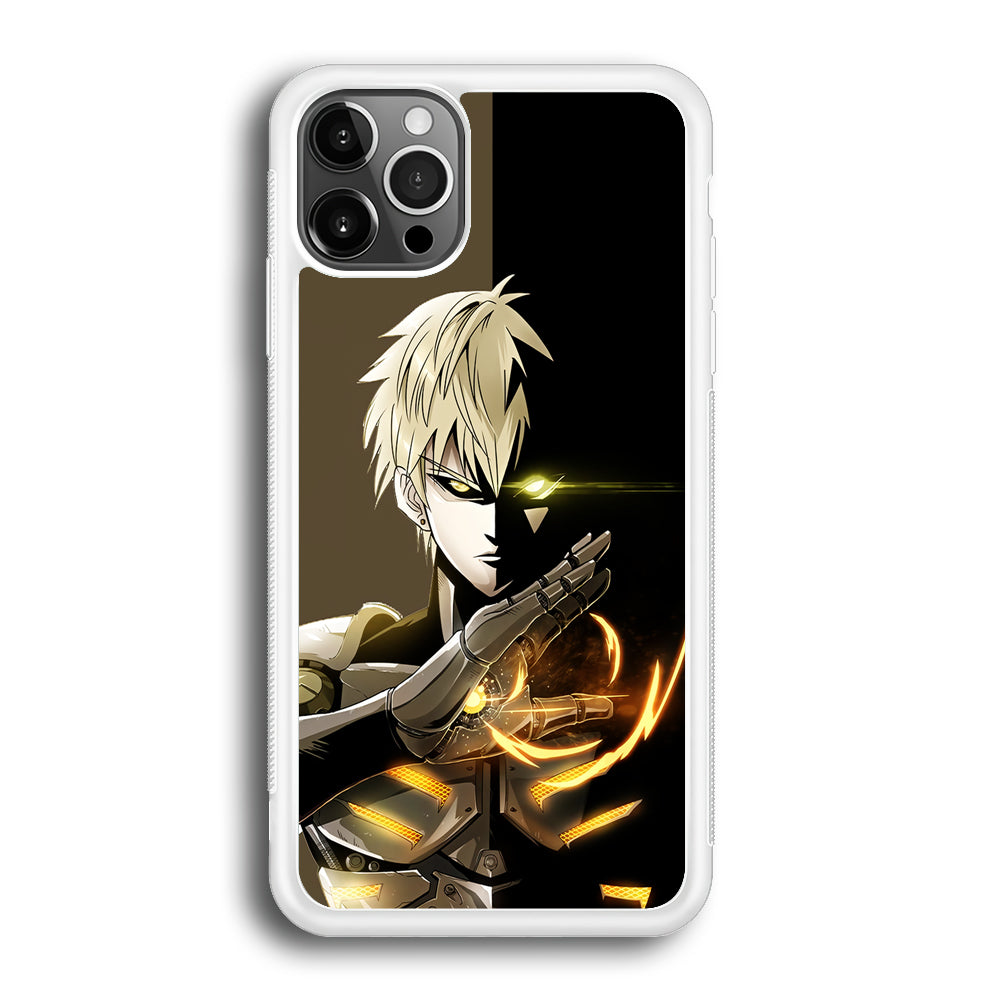One Punch Man Genos Cyborg iPhone 12 Pro Max Case-Phone Case-Rubber White (2D Case)-Altracase