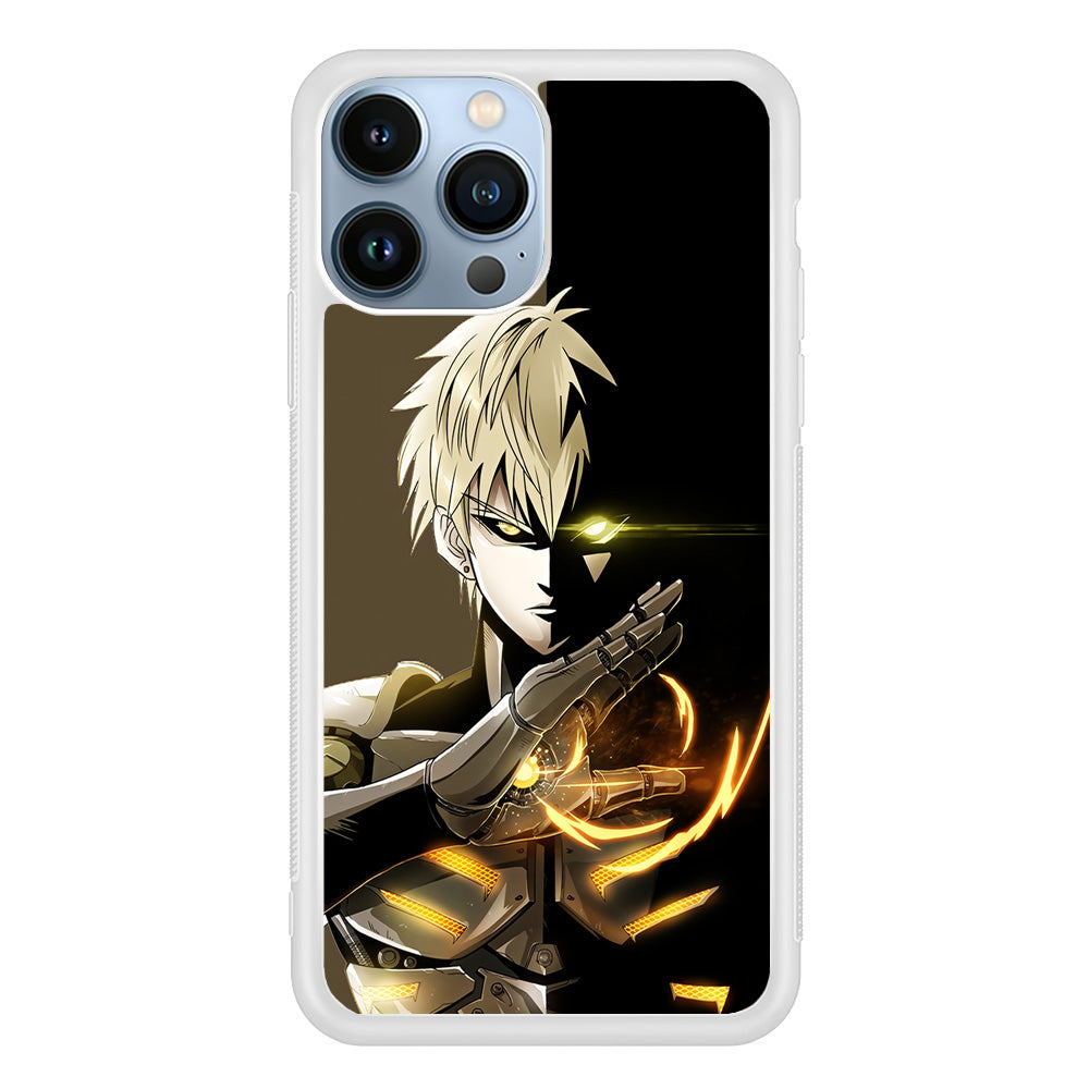 One Punch Man Genos Cyborg iPhone 15 Pro Max Case-Phone Case-Rubber White (2D Case)-Altracase