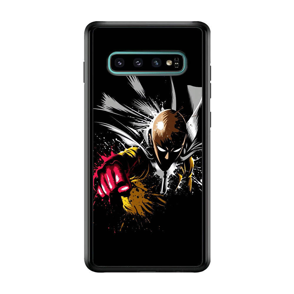 One Punch Man Saitama Painting Samsung Galaxy S10 Case-Phone Case-Rubber Black (2D Case)-Altracase