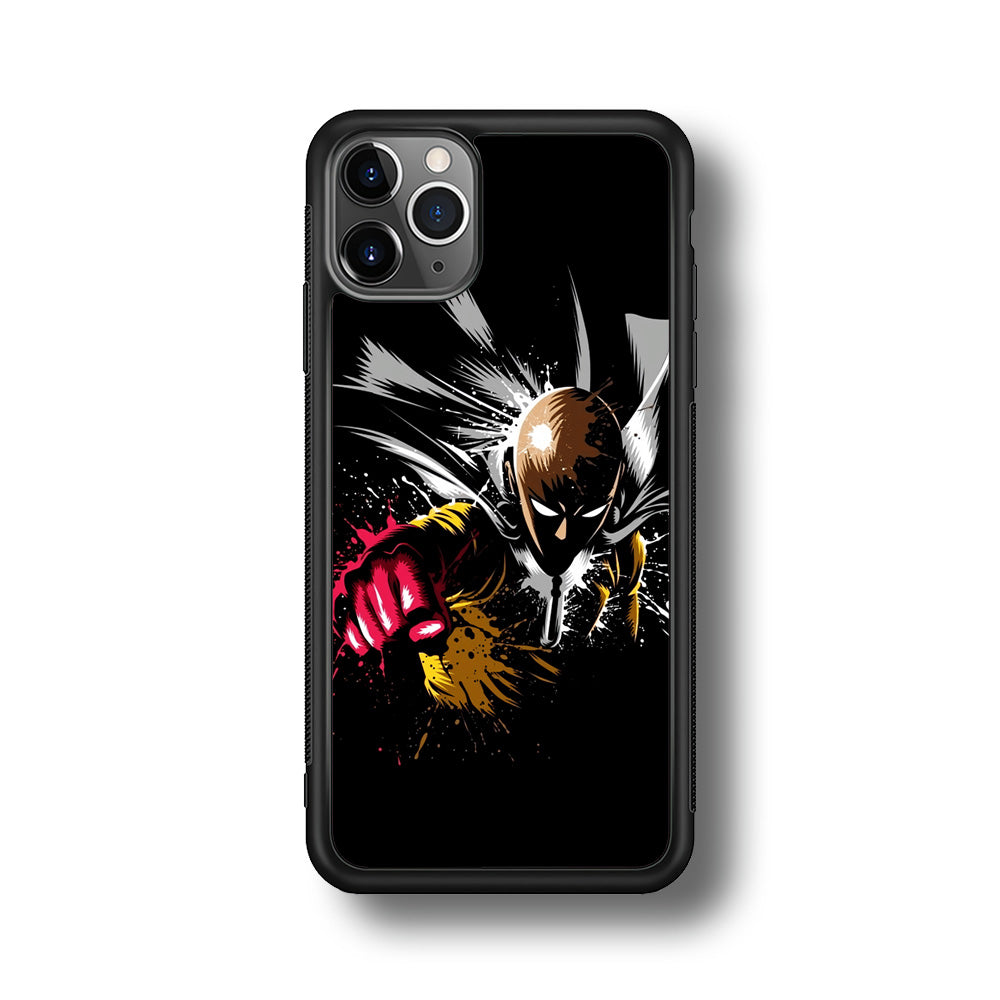 One Punch Man Saitama Painting iPhone 11 Pro Max Case-Phone Case-Rubber Black (2D Case)-Altracase