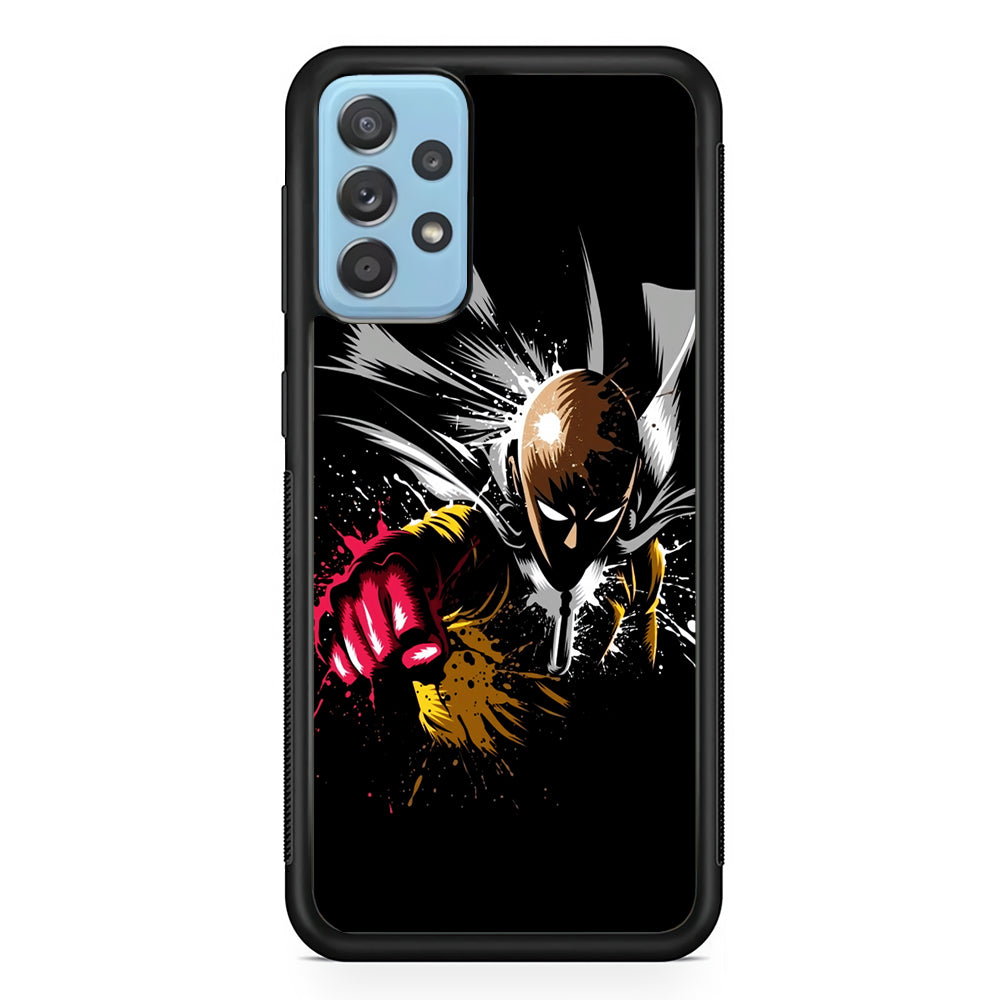 One Punch Man Saitama Painting Samsung Galaxy A52 Case-Phone Case-Rubber Black (2D Case)-Altracase