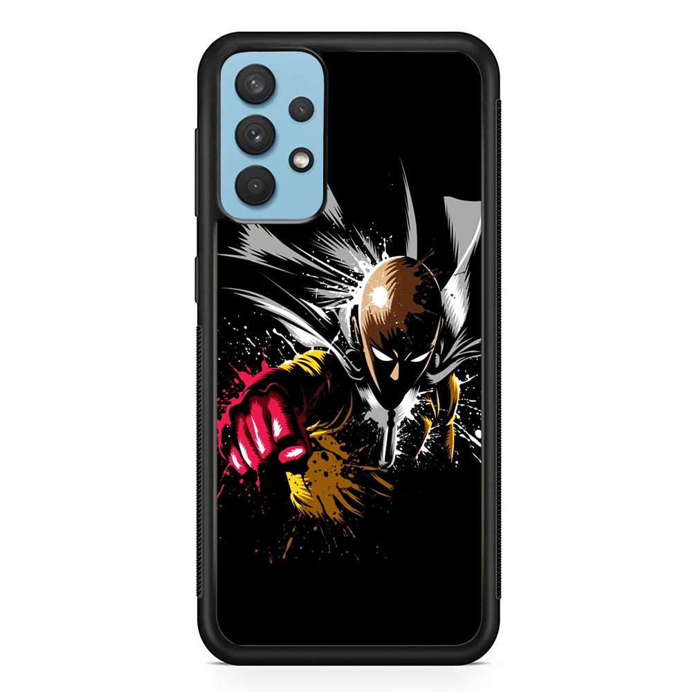 One Punch Man Saitama Painting Samsung Galaxy A32 Case-Phone Case-Rubber Black (2D Case)-Altracase