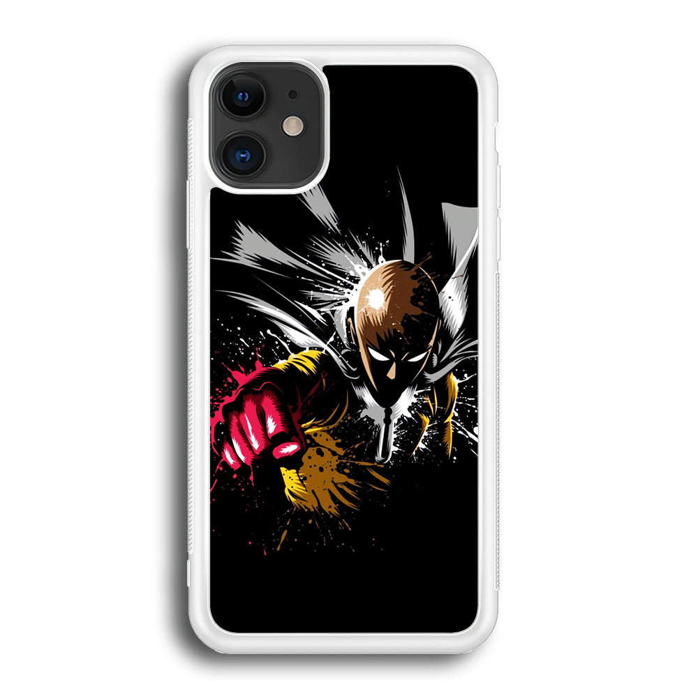 One Punch Man Saitama Painting iPhone 12 Mini Case-Phone Case-Rubber White (2D Case)-Altracase
